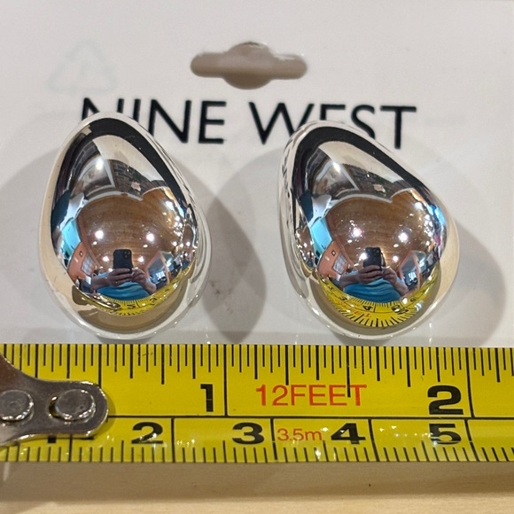 Nine West Shiny Silver Teardrop Earrings - Picture 7 of 7